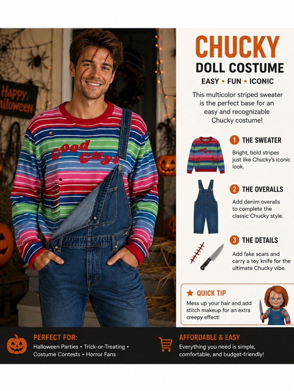 Chucky Halloween Sweater  - Multicolor
